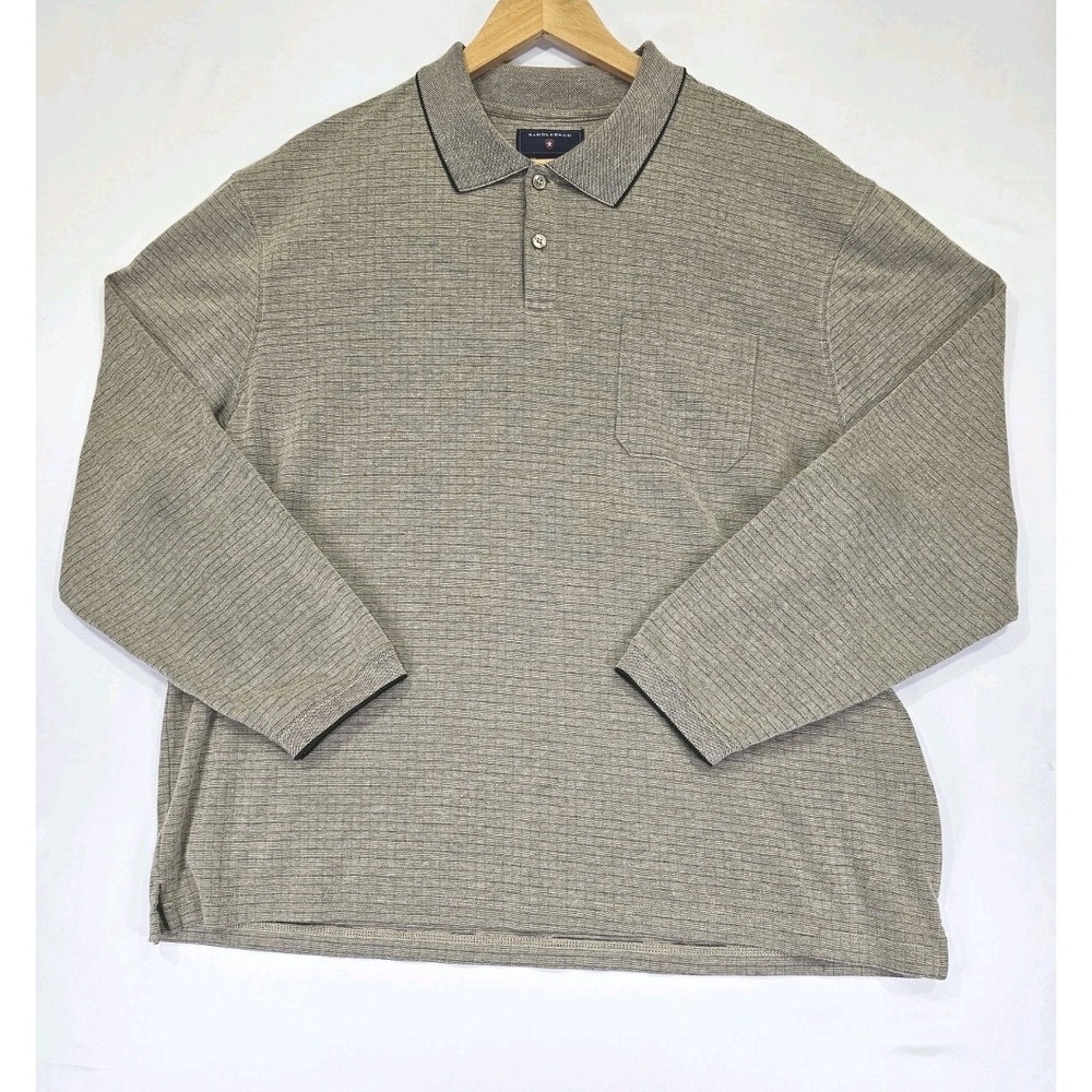 Saddlebred‎ Polo Shirt Mens XL Brown Long Sleeve Collared Golf Casual Comfy Top
